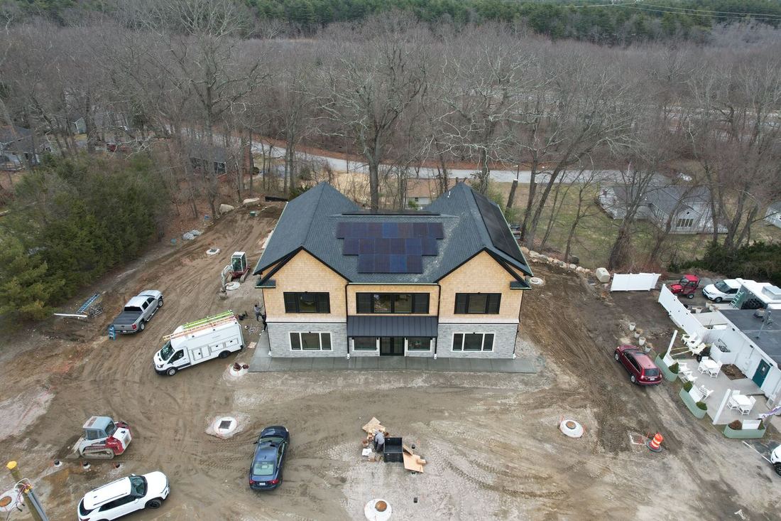 Finished commercial solar array, East Greenwich RI, March 2026